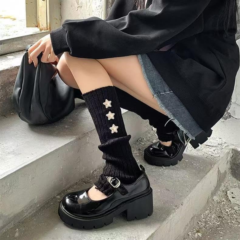 Gesranxs Star Leg Warmers for Girls Y2K Japanese Kawaii Harajuku Accessory Leg Warmers for Winter - Image 3